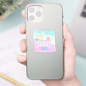 ふわふわの怪物がついた甘いクマ シール (スマートフォン)