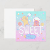 ふわふわの怪物がついた甘いクマ 招待状 (正面/裏面)