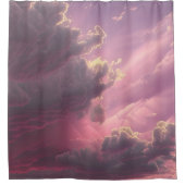 ふわふわの明るい雲 シャワーカーテン (正面)