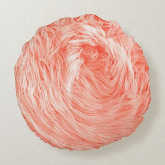 ふわふわの模造繊維の毛皮 ラウンドクッション (裏面)