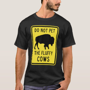 ふわふわの牛に触らないで アメリカバイソン クール レトロ Tシャツ