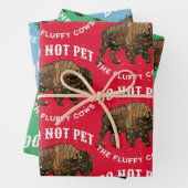 ふわふわの牛のクリスマスイエローストーン ラッピングペーパーシート (インサイチュ)