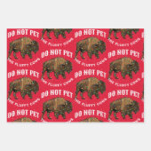 ふわふわの牛のクリスマスイエローストーン ラッピングペーパーシート (正面)