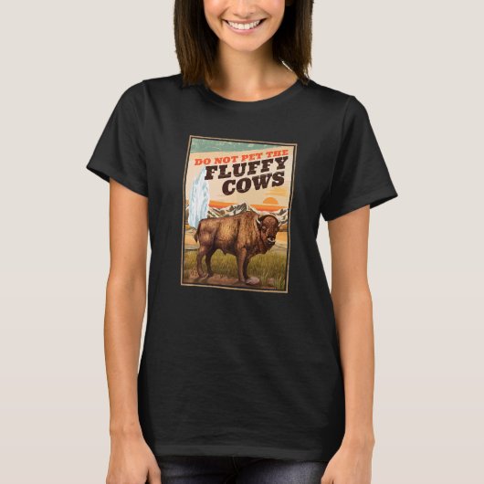ふわふわの牛のバイソン3 Tシャツ (正面)