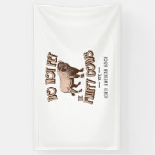 ふわふわの牛を愛撫しないアメリカンバイソンバッファロー 横断幕 (縦)