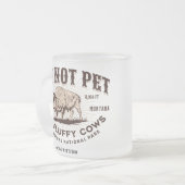 ふわふわの牛を飼うなイエローストーンビソンおもしろい フロストグラスマグカップ (正面左)