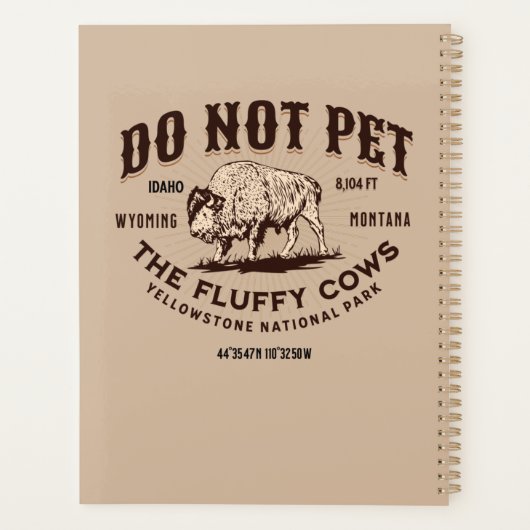 ふわふわの牛を飼うなイエローストーンビソンおもしろい プランナー手帳 (裏面)