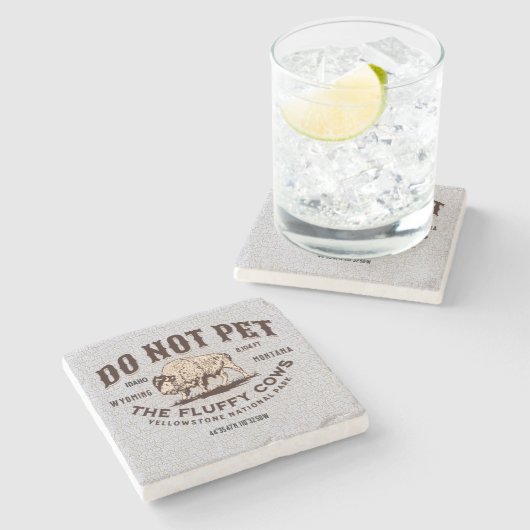 ふわふわの牛を飼ってはいけないイエローストーンナショナル ストーンコースター (横)