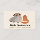 ふわふわの犬と猫ペットシお洒落ッタートリマー 名刺 (正面)