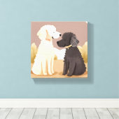 ふわふわの犬 | ペットの水彩画 キャンバスプリント (インサイチュ (ウッドフロア))