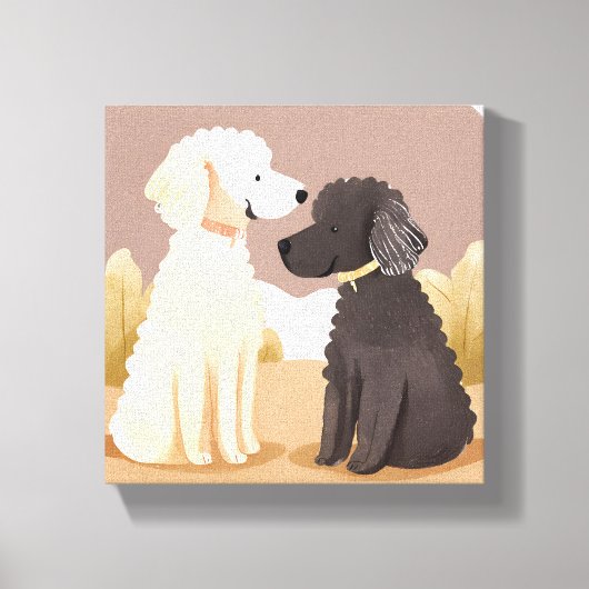 ふわふわの犬 | ペットの水彩画 キャンバスプリント (正面)