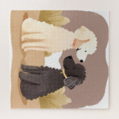 ふわふわの犬 | ペットウォーター絵を描カラーズカード ジグソーパズル (横)