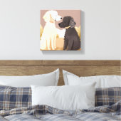 ふわふわの犬 | ペットウォーター絵を描カラー キャンバスプリント (インサイチュ (寝室))