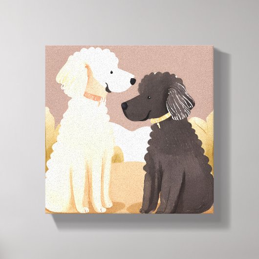 ふわふわの犬 | ペットウォーター絵を描カラー キャンバスプリント (正面)