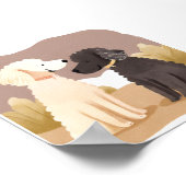 ふわふわの犬 | ペットウォーター絵を描カラー ポスター (角)