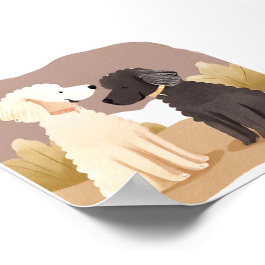 ふわふわの犬 | ペットウォーター絵を描カラー ポスター (角)