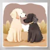 ふわふわの犬 | ペットウォーター絵を描カラー ポスター (正面)