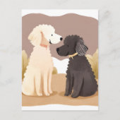 ふわふわの犬 | ペットウォーター絵を描カラー ポストカード (正面)