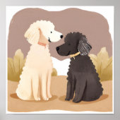 ふわふわの犬 | ペット水彩画 ポスター (正面)