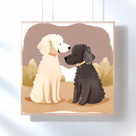 ふわふわの犬 | ペット水彩画 ポスター