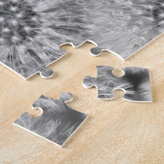 ふわふわの白いタンポポポの花自然 ジグソーパズル (側面)