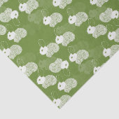 ふわふわの白いブニーが緑 薄葉紙 (詳細)