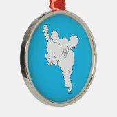 ふわふわの白いプードル メタルオーナメント (右)