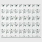 ふわふわの白い子犬の写真 ラッピングペーパー (フラット)