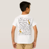 ふわふわの白い子猫とぴょんぴょん跳ねるウサギが交流する Tシャツ (裏面フル)