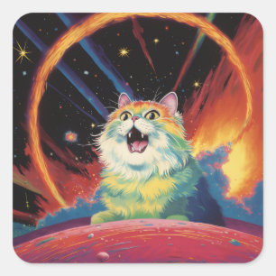 ふわふわの白い宇宙 スクエアシール