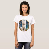 ふわふわの白い犬 Tシャツ (正面フル)