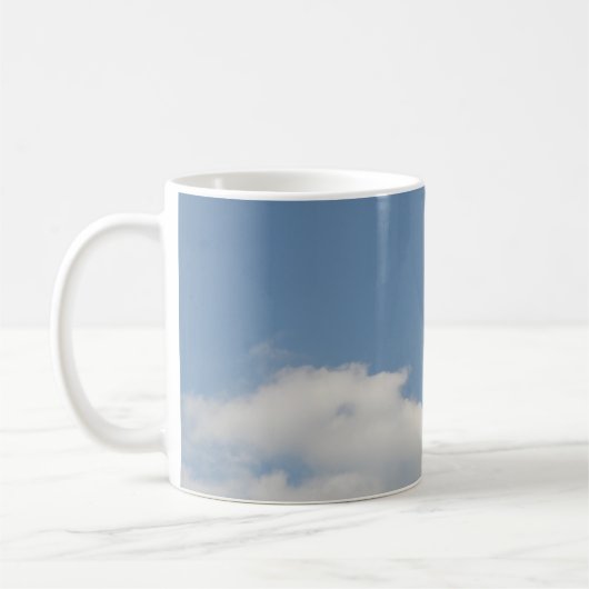ふわふわの白い積雲マグカップ コーヒーマグカップ (左)