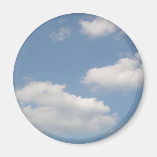 ふわふわの白い積雲マグネット マグネット (正面)