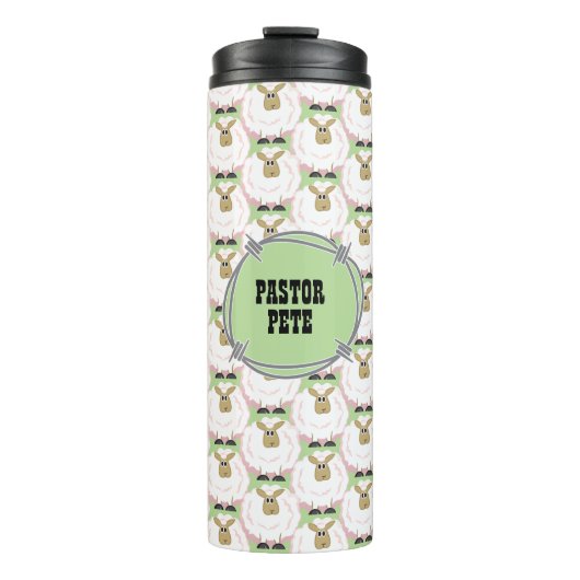 ふわふわの白い羊のパターン タンブラー (正面)