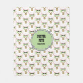 ふわふわの白い羊 フリースブランケット (正面)