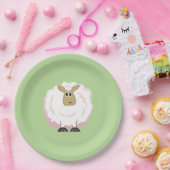 ふわふわの白い羊 ペーパープレート (パーティー)