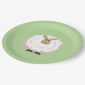 ふわふわの白い羊 ペーパープレート (アングル)