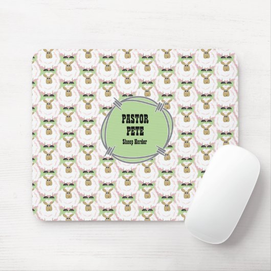 ふわふわの白い羊 マウスパッド (マウス)