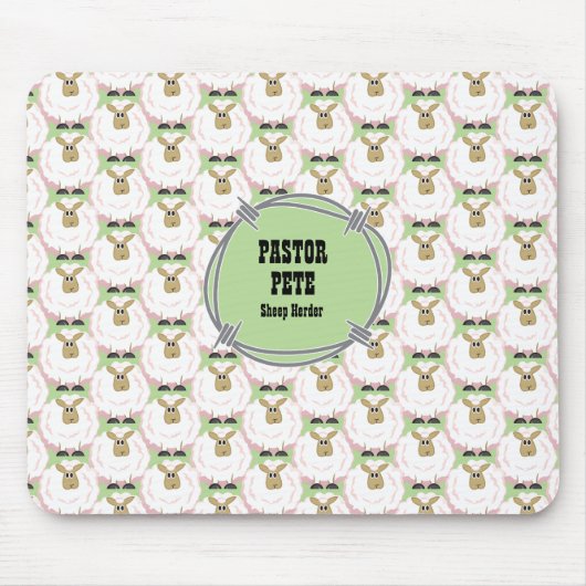 ふわふわの白い羊 マウスパッド (正面)