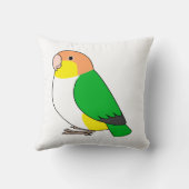 ふわふわの白い腹のついたカイクオウムスケッチ クッション (裏面)