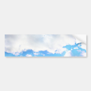 ふわふわの白い雲と青い空 バンパーステッカー