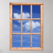 ふわふわの白い雲の表示 – ウィンドウ効果 ポスター (正面)