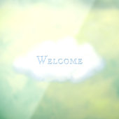 ふわふわの白い雲No.2のおとぎ話にカスタムワード ウィンドウサイン (シート3)