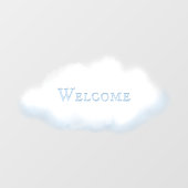 ふわふわの白い雲No.2のおとぎ話にカスタムワード ウィンドウサイン (シート)