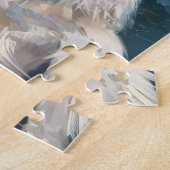 ふわふわの白シルキーチキンオイル塗装 ジグソーパズル (側面)