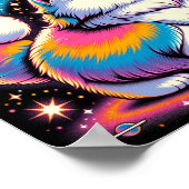 ふわふわの白猫宇宙 ポスター (角)