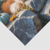 ふわふわの秋がカボチャと葉を子どもたち 薄葉紙 (詳細)