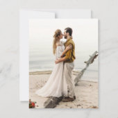 ふわふわの緑のモダン植物ボヘミアンスタイルのSave the Date 招待状 (裏面)