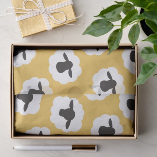 ふわふわの羊の繊維の愛の工芸品|任意の色} 薄葉紙 (ギフト)