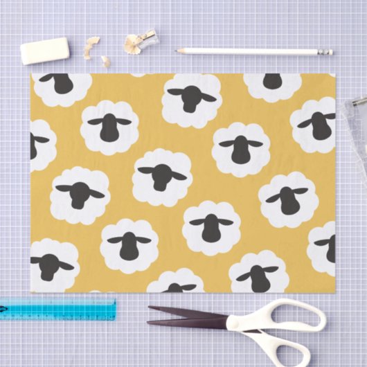 ふわふわの羊の繊維の愛の工芸品|任意の色} 薄葉紙 (クラフト)